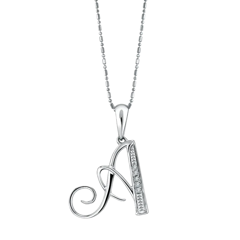 Liontin Initial Kursif "A"