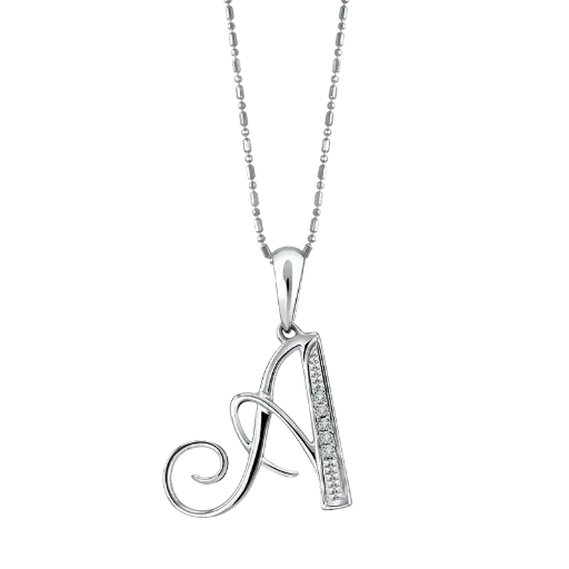 Liontin Initial Kursif "A"